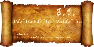 Bölcsföldi Valéria névjegykártya