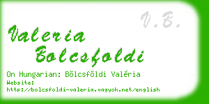 valeria bolcsfoldi business card
